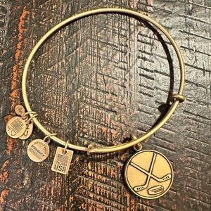 Alex and Ani Matte Gold Team USA Hockey Bangle Charm Bracelet